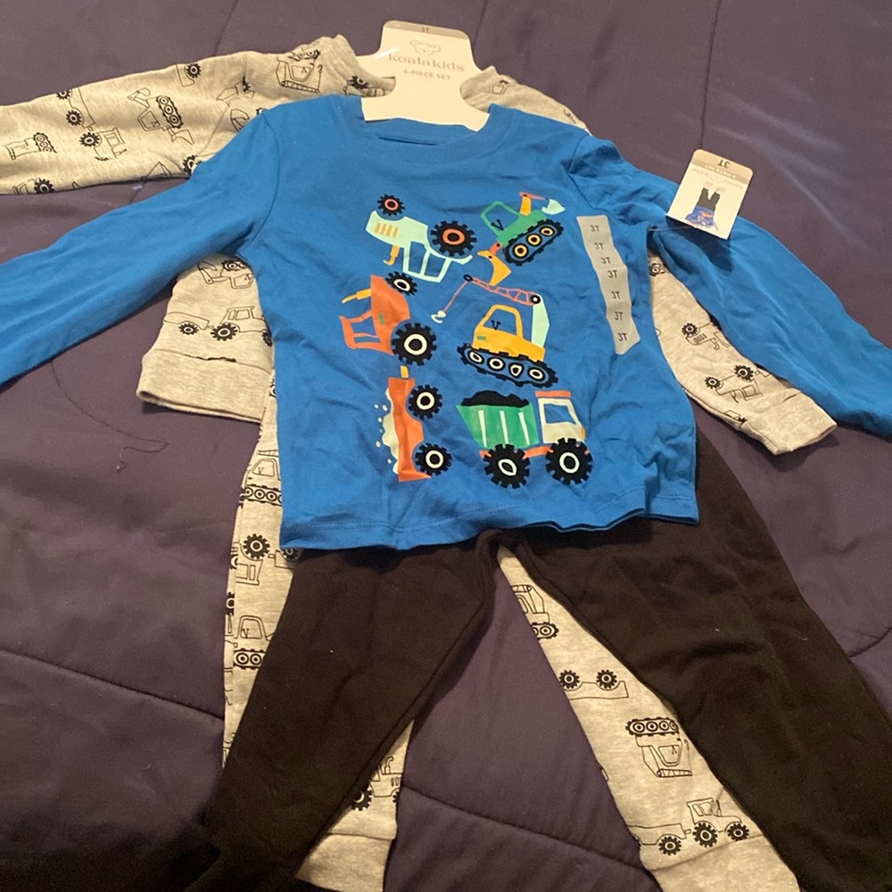 NEW| Koala Kids Toddler Boy's 4 Piece Set 4T Gray Truck | size: 3T